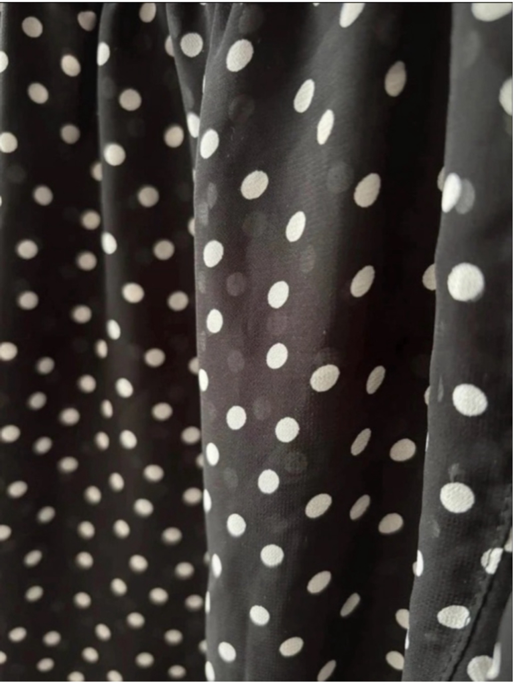 H&M Black Polka Dot Wrap Dress Sheer Sleeve Ruffle Mini Size 4 🖤 - Picture 3 of 5